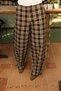 Plaid Trousers with Adjustable Cuffs and Waist - 3