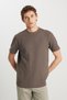 Crew Neck Khaki Men's T-Shirt W 2510718801   Khaki T-Shirt - 2