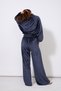 Soft Textured Pants with Contrast Strip Detail and Elastic Waist in Navy Blue - 5