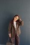 Trench Coat with Velvet Collar and Pocket Bags