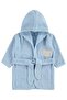 Bow-Tie Teddy Bear Embroidered Bathrobe - Blue