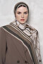 Floş Viscose Shawl Reins Pattern - Beige - 2