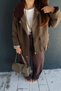 Trench Coat with Velvet Collar and Pocket Bags - 3