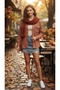 Women's Brick Red Corded Shirt Jacket (Shacket) - Fall Collection