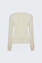 Long Sleeve Tricot with Snap Detail - Ecru - 2