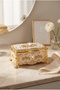 Gold-Looking Rose Embellished Decorative Jewelry Box Small Size - 2