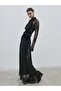 Velvet and Lace Detailed Chiffon Maxi Skirt - 3