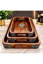 Walnut Wood 3-Piece Tray Set Metal Engraved Presentation Trays - 3