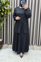 Women's Clothing Plus Size Cross-Stone Elastic Sleeve Corset with Skirt Diamond Sultan Set - 7