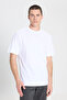 Regular Fit Normal Cut Crew Neck 100% Cotton White Men's T-shirt - 3