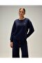 5Wf3540-Nv Women's Sweat Navy Blue - 2