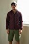 Men's Seasonal Burgundy Lined Raincoat & Windbreaker with Pockets - 3