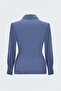 Stripe Patterned Double Breasted Blouse - Indigo - 4