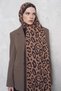 Floş Viscose Shawl Leopard Pattern - Brown - 2