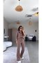 Mink Zippered Ribbed Top and Bottom Set