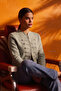 Gold Buttoned Stand Collar Knitwear Women's Napoleon Jacket - 2