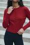 Buttoned Cardigan - Red - 3