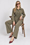 Belted Premium Selection Suede Modal Suit Lby0085 Khaki