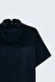 Bat Sleeve Blouse - Navy Blue - 4