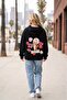Black Unisex Choose Love Printed Hooded Oversize Patterned Fabric Sports Sweatshirt Hzlkapbas22Ssweat - 2