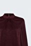 Long Sleeve Blouse - Burgundy - 3