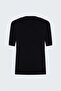 Short Sleeve Knitwear with Buttons on the Shoulders - Black - 5