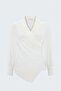 Stripe Patterned Double Breasted Blouse - Ecru - 2