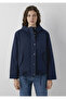 Hooded Navy Blue Jacket Share Loose Fit / Loose Comfortable Cut 1110877-86623 - 2