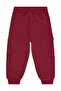 Boy's Basic Cargo Pocket Sweatpants |   2 Strands with Brush |   School Nursery and Daily Use - Burgundy - 2