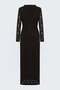 Long Sleeve Lace Dress - Brown - 4