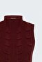 Braided Zero-Sleeve Knitwear - Burgundy - 3