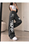 Women's 2-Pack Side Strip Fluted Graffiti Axolotl Printed Loose Fit Comfortable Women's Sweatpants - 5