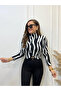 Black and White Zebra Pattern Sweater - 2Y231022 - 4