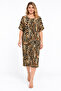 Women's Plus Size, Brown, Zebra Pattern, Low Sleeve Viscose Dress 65N39638 - 5