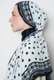 Polka dot pattern floss viscose shawl - white - 5