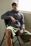 Men's Seasonal Dark Gray Lined Raincoat & Windbreaker with Pockets