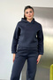 Women's Hooded Stoppered Sweatshirt Set Navy Blue - 27K 2799 - 2