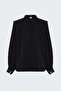 Accessory Detailed Blouse - Black - 5
