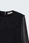 Collar Detailed Blouse - Black - 4