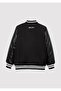 Boy's Black Mj Logo Bomber Black Jacket - 5