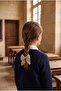 Girl's Tulle Bowknot Twist Elastic Buckle Brown - 2