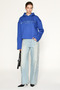 Etropus Women's Organic Cotton Oversize Blue Sweatshirt with Fleece Inside - 3