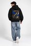 Unisex Women's Men's Wolf Shadow Design Text Printed Oversize 3 Thread Hooded Sweatshirt Cotton