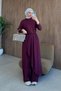 Skirt, Cape, Trousers Set, Burgundy - 4