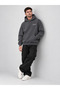 Unisex Men's and Women's Fall Forward Design Text Printed Oversize 3 Thread Hooded Sweatshirt - 3