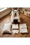 100% Cotton Double Layer Cream Muslin & Knitted Pique Stroller Cover, Back Support Cushion, Baby Blankets and Pillow Set