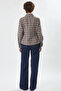 Plaid Patterned Waist Pleated Shirt Mink - 3
