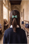 Gingham Fluffy Bow Rubber Buckle Green - 2