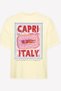 Women's Oversized T-Shirt Capri Summer Printed Yellow – Crew Neck, 100% Cotton Compact Single Jersey 24/1 - 5
