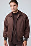 Men's Oversize Bomber Suede Jacket Light Brown 4343Dngr